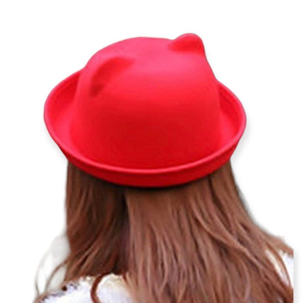 Red Cat Ears Bowler Hats Fashion Hat NEW